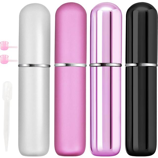 SHEIN 4pcs 5ml Refillable Perfume Bottles, Mini Portable Aluminum Spray Bottle For Perfume