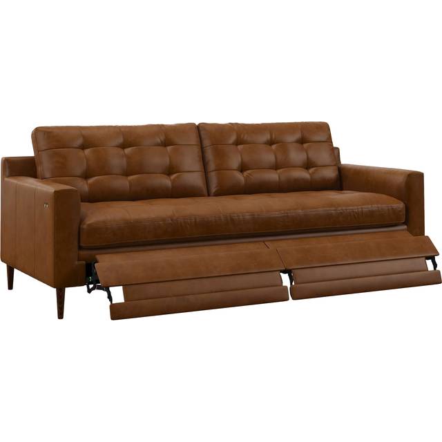 John Lewis Draper II Motion Large 3 Seater Leather Sofa, Dark Leg