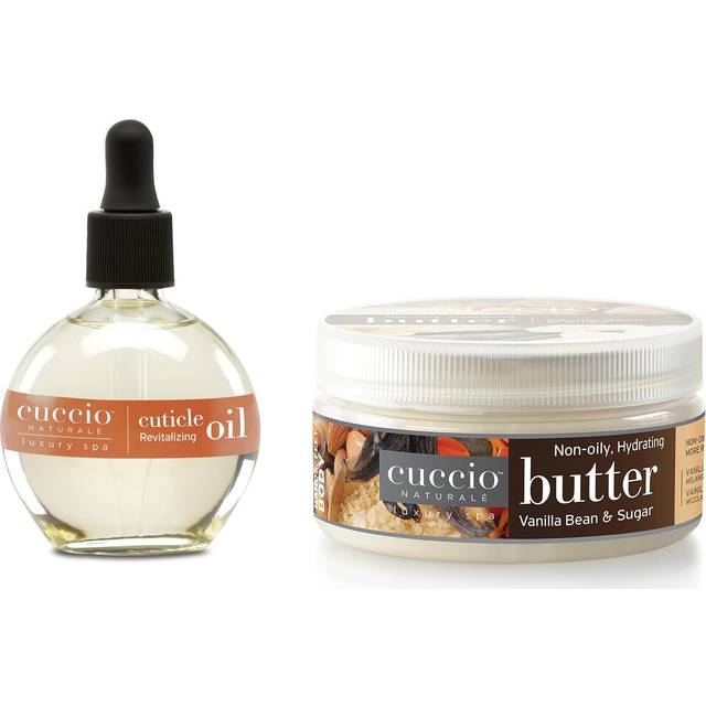 Cuccio Full Hand Treatment - Cuticle Oil 2.50 Oz and Butter Blends Moisturizing Scented Body Cream  8 Oz (Pomegranate & Fig)