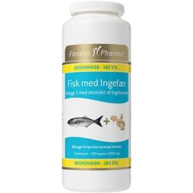 Fitness Pharma Omega 3 Fisk m. Ingefära - 180 kapslar