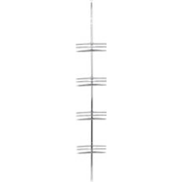 4 Tier Height-Adjustable Metal Corner Shower Shelf Wall Rack Bathroom Organizer 245cm - Silver - One Size