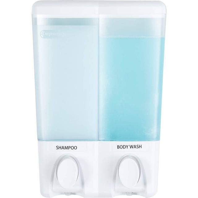 "Better Living Products Clear Choice Shower Dispenser 2  Shampoo and Soap Dispenser  2 x 14.2 fl. oz. White  5.13"""" x 3.5"""" x 7.5"""""