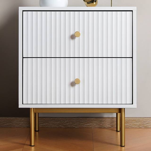 Home Garden Direct Devon - Bedside Table With 2 Drawers - White, White