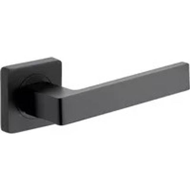 Balmoral Lever On Square Rose Door Handle - Matt Black - Internal - Designer Levers
