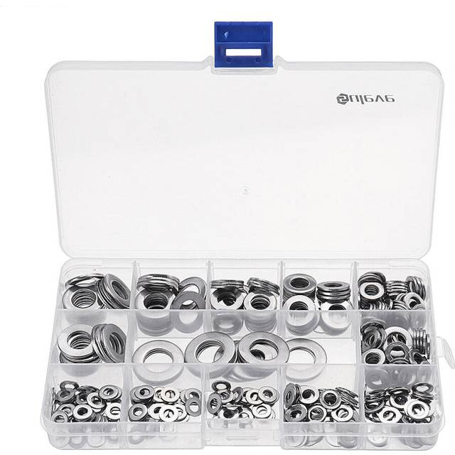 395Pcs Stainless Steel Form A Flat Washer Assortment Kit M4/M5/M6/M8/M10/M12