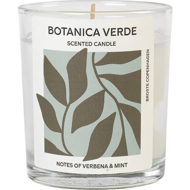 BROSTE COPENHAGEN Botanica Verde Scented Candle |Vit |Ø 7.4 cm