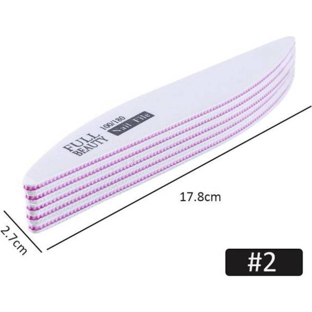 (Purple, 2) Beauty Sanding Nail Files 100/180 Salon Nail Art Tools Manicure Nail Files &amp; Buffer Nail