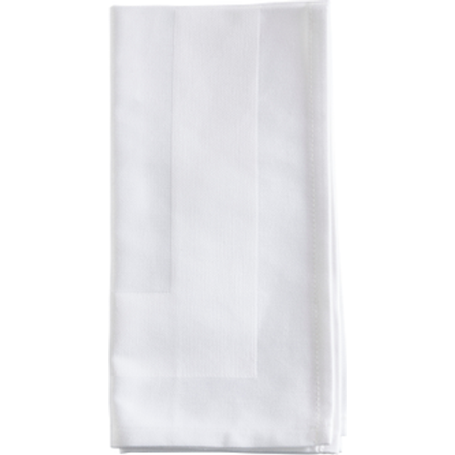Saro Lifestyle DM224.W20S Satin-Trimmed Damask Napkin - White - Set of 4