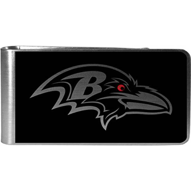NFL Siskiyou Sports Mens Baltimore Ravens Black and Steel Money clip O