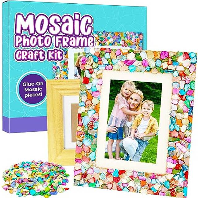 PURPLE LADYBUG Decorate Your Own Mosaic Photo Frame Craft Kits for Kids Age 6+ - Creative Gifts for 10 Year Old, Birthday Gifts for Teenage Girls,