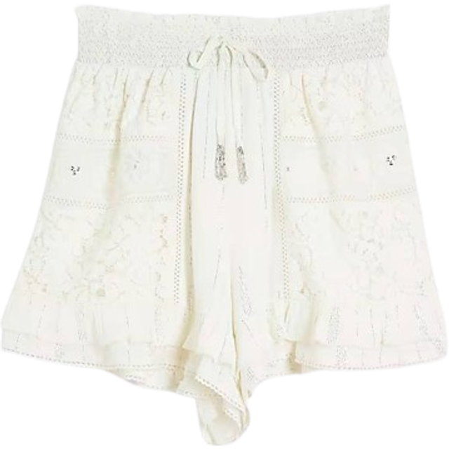 River Island Womens Cream Lace Embellished Beach Shorts