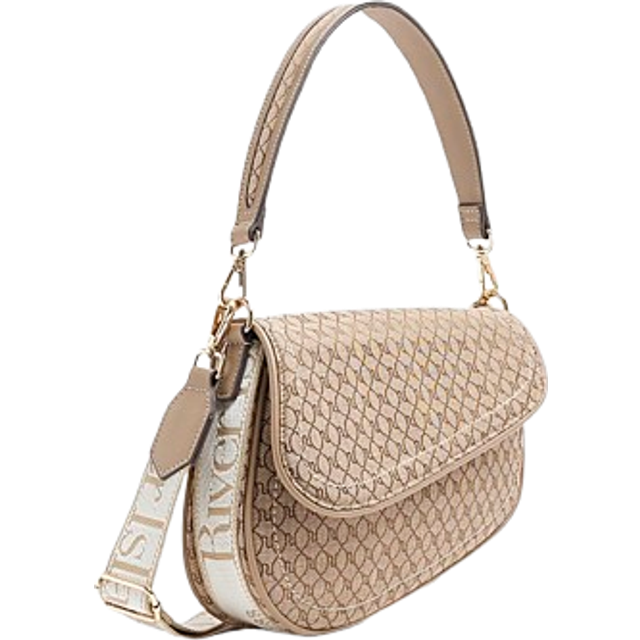 River Island Womens Beige Ri Monogram Shoulder Bag - One Size