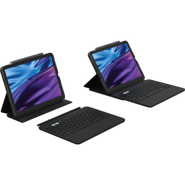 ZAGG Pro Keys 2 - Tangentbord och foliefodral (folioomslag) - bakgrundsbelyst - trådlös - Bluetooth - QWERTY - Nordisk - för Apple 11-inch iPad Air Wi-Fi, Wi-Fi + Cellular