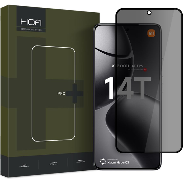 Xiaomi 14T/14T Pro Hofi Anti Spy Pro+ Privacy Härdat Glas Skärmskydd - 9H - Svart Kant