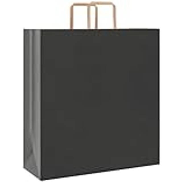 vidaXL Paper Bags 50 pcs with Handles Black 45x17x48 cm