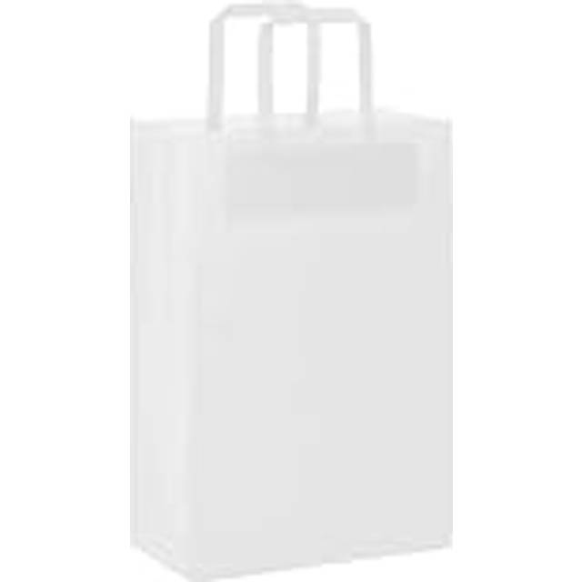 vidaXL Papperspåsar 250 st med handtag vit 21x11x31 cm