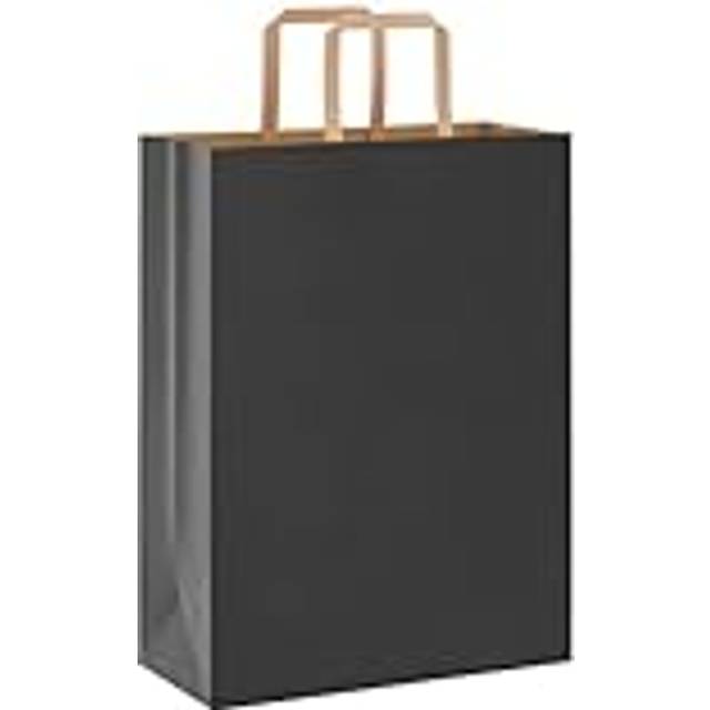 vidaXL Paper Bags 50 pcs with Handles Black 26x12x35 cm