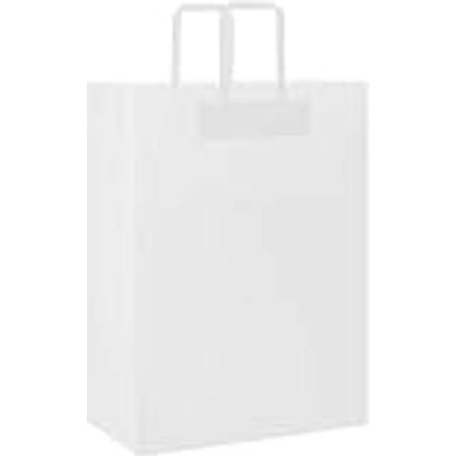 vidaXL Papperspåsar 50 st med handtag vit 32x17x44 cm