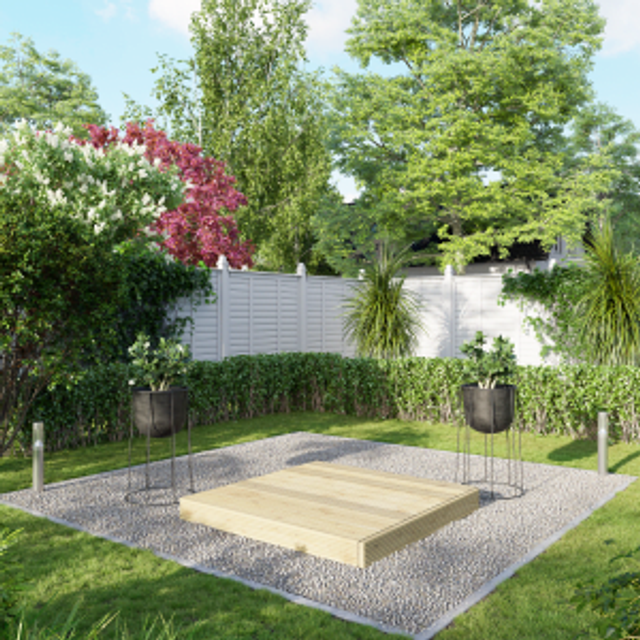 Powersheds Treated Timber Decking Kit (No Handrails) 4ft x 4ft - Light Brown