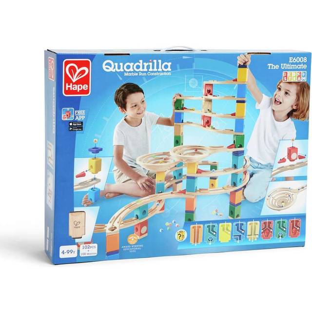 Hape Quadrilla Wooden Marble Run Builder-Cyclone-High Quality Wooden Safe Play-Smart play for Smart Family-Quality Time Playing Together