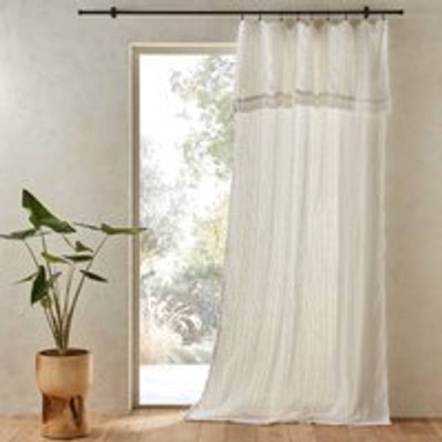 Plumaka Linen Mix Voile Curtain Panel - White Foam - W140 x D260cm