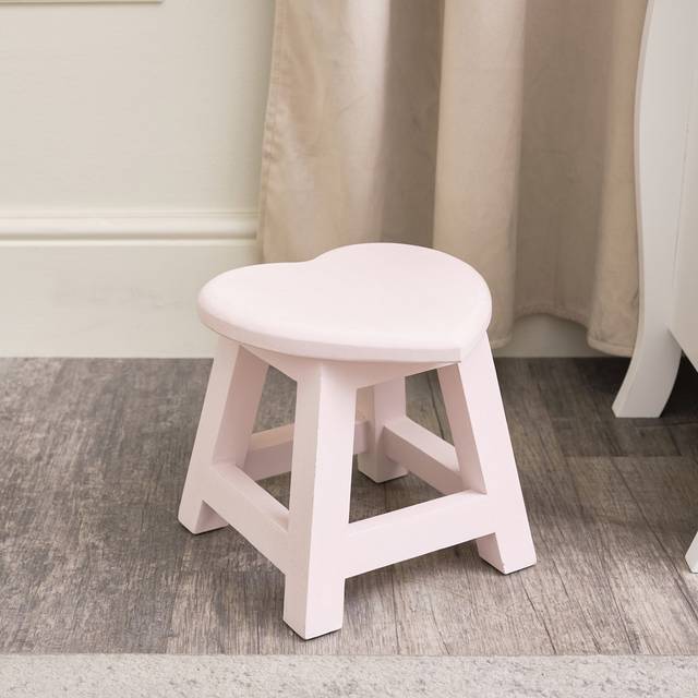 Aaidyn Solid Wood Accent Stool - Pink (24cm H X 24cm W X 24cm D)