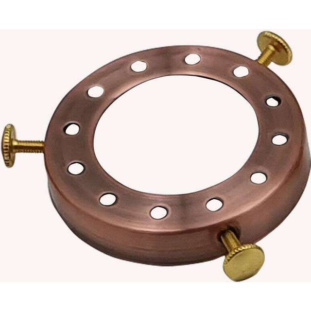 Socket Lampshade Holder Top Collar Ring Adapter Lamp Base Solid Metal Separate Lighting Kit - Copper (1.5cm H X 7cm W X 7cm D)