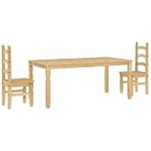 Vidaxl 3 Piece Dining Set Panama Solid Wood Pine