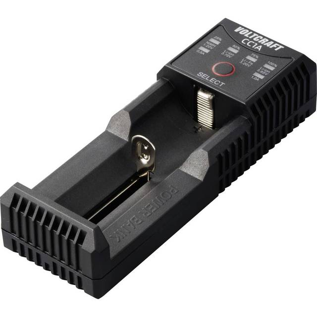 VOLTCRAFT CC1A Batteriladdare NiMH, LiIon, LiFePO, NiCd AA (R6), AAA (R03), C (R14), 10440, 10500, 12500, 12650, 13650, 14500, 14650, 16340, 16650, 17500,