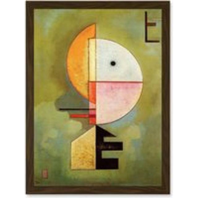 Wassily Kandinsky Upward Old Master Abstract Painting Artwork Framed Wall Art Print A4 - Brown - One Size