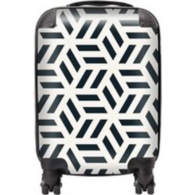 Warren Reed - Designer Geometric Monochrome Hexagonal Pattern Suitcase Small, Multi