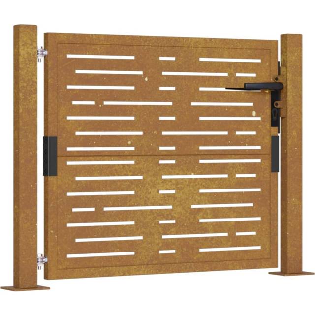 vidaXL Garden Gate 105x80 cm Corten Steel Square Design - Brown