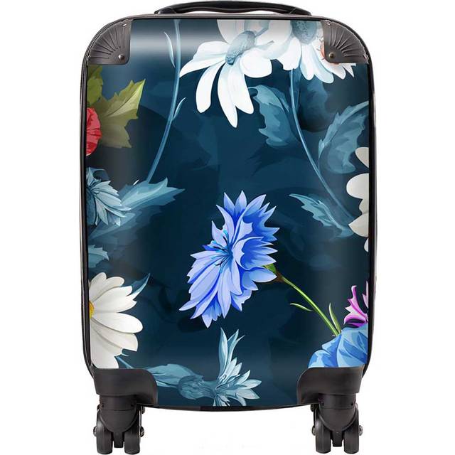 Warren Reed - Designer Poppy Flowers With Chamomile Leaves Cornflowers On Dark Blue Suitcase Small, Multi
