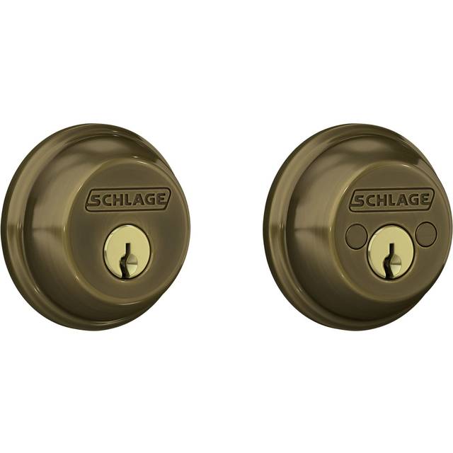 SCHLAGE B62N609 Deadbolt  Keyed 2 Sides  Antique Brass