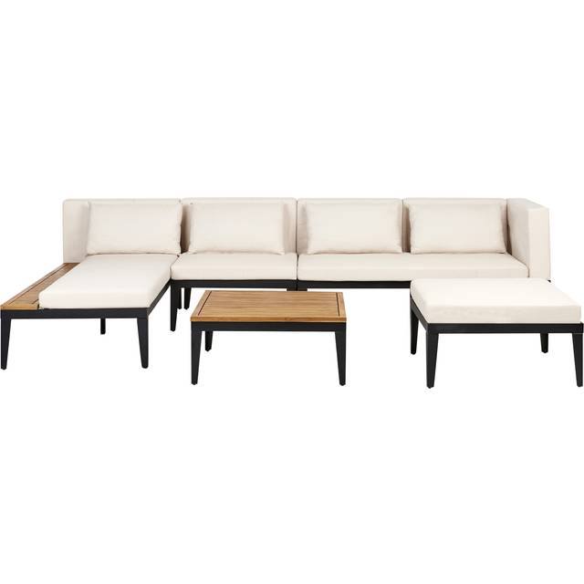 Loungegrupp med fotpall Bracciano 4-Sits - Loungesoffa Brun,Beige,Svart
