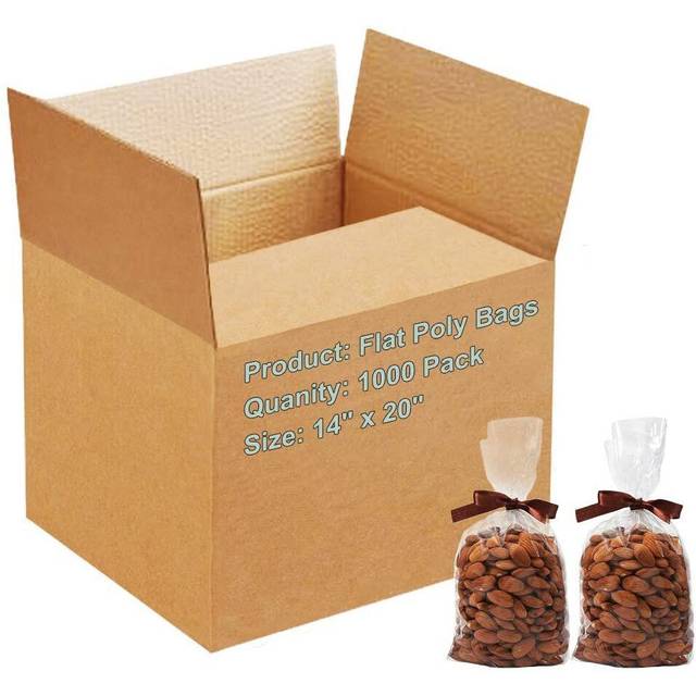 APQ clear Treat Bags 14 x 20  Pack of 1000 Plastic clear gift Bags for candy  cookies  Organizing Small Items  2 Mil Polyethylene clear Favor Bags wit
