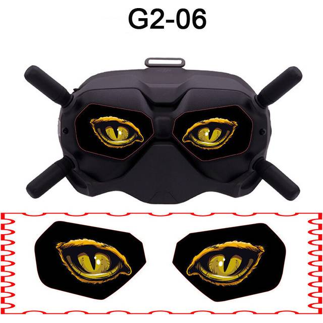 (6) PVC Big Eyes Skin Stickers for DJI Goggles 2 Flight Glasses Decal Decorative