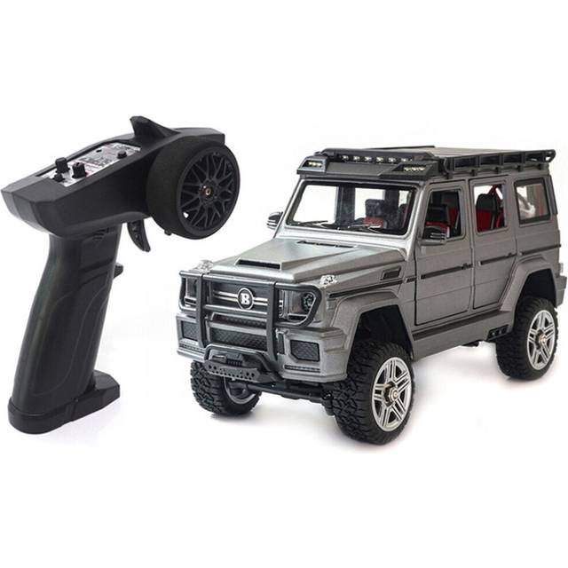 (Grey) RTR 1/24 2.4G 4WD RC Car Mini Crawler LED Light Alloy Shell Off-Road Truck Vehicle Models