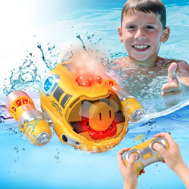 Remote Control Boat for Pools and Lake Toys, RC Spray Gasboat, LED Light Water Toy, Fast RC Boats for Adults and Kids, 2.4GHZ Remote Control