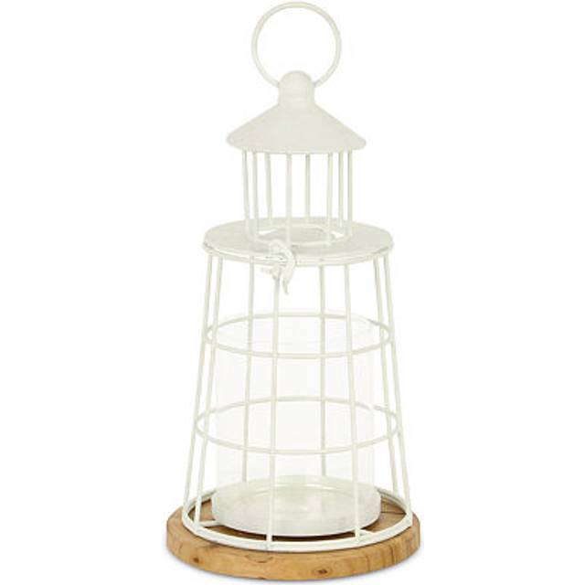 Cheungs 5895WT-S Caler White Lighthouse Styled Metal Lantern - Small