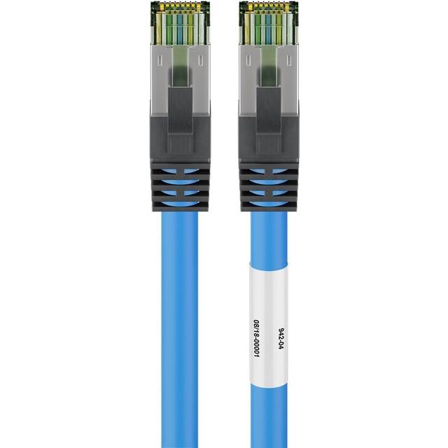 Goobay CAT 8.1 Patchkabel, S/FTP (PiMF), vit 99,9 % syrefri kopparledare (OFC), AWG 24, halogenfri kabelhölje (LSZH), 2 m