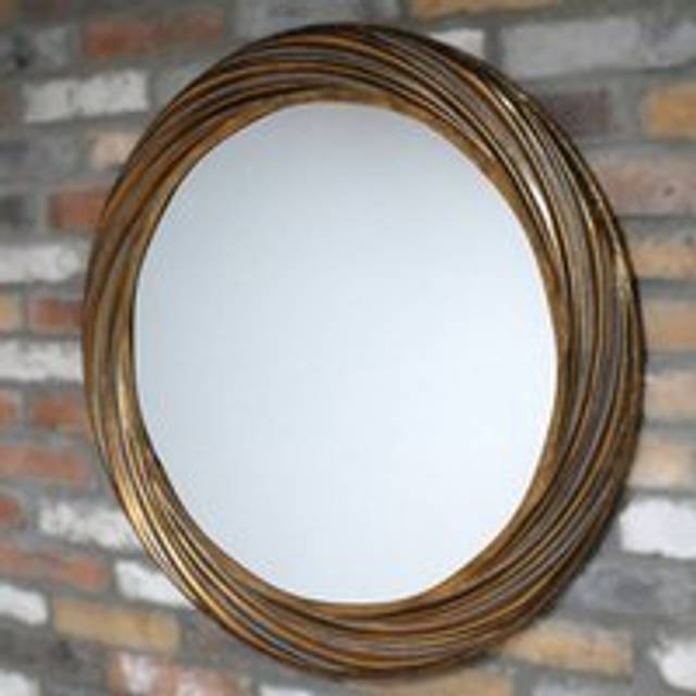 Large Antique Gold Round Swirl Mirror 80cm x 80cm Material: Mirrors