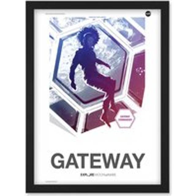 NASA Modern Explorers Explore Moon to Mars Gateway Commander Artemis Poster Artwork Framed Wall Art Print A4 - Black - One Size