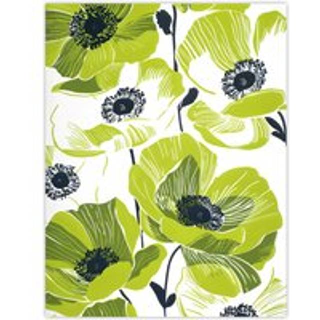 Wall Art Print Lime Green Poppy Flowers Poppies Floral Design Poster - W12 inch x H16 inch
