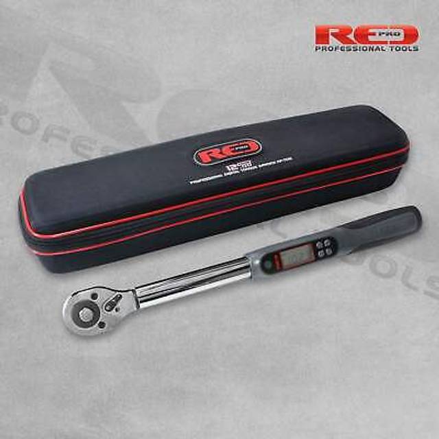 Red pro tools 1/2" square drive digital torque wrench 430mm 27-210