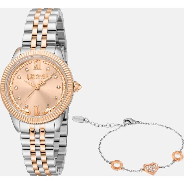 Roberto Cavalli, Accessoarer, Dam, ONE Size, Valentine's Set: Klocka + Armband - pink (ONE SIZE)