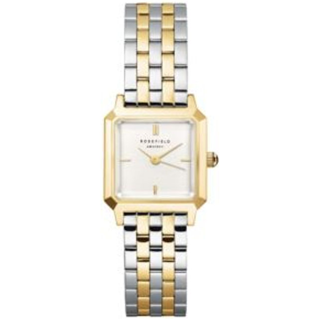 Rosefield Boxelle Silver Sunray Dial in Gold Bicolour IP, Multi, Women - Print