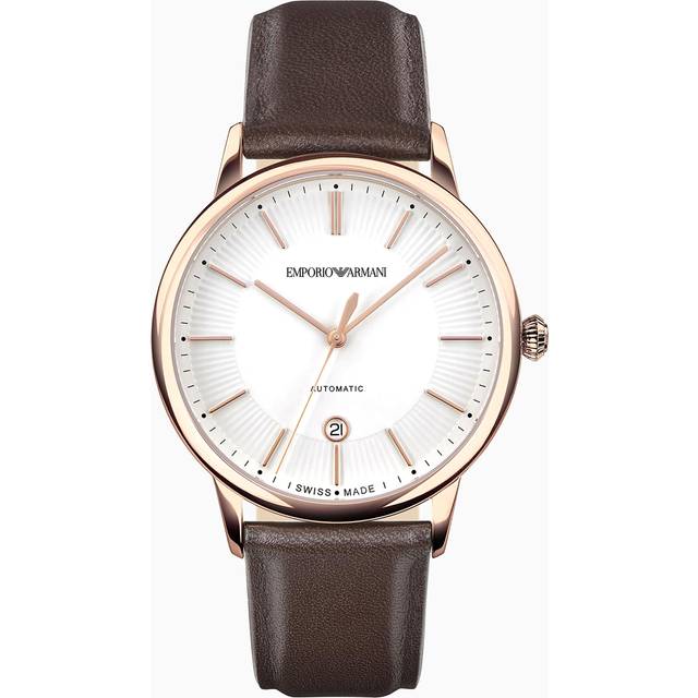Swiss Made Automatic Brown Leather Watch