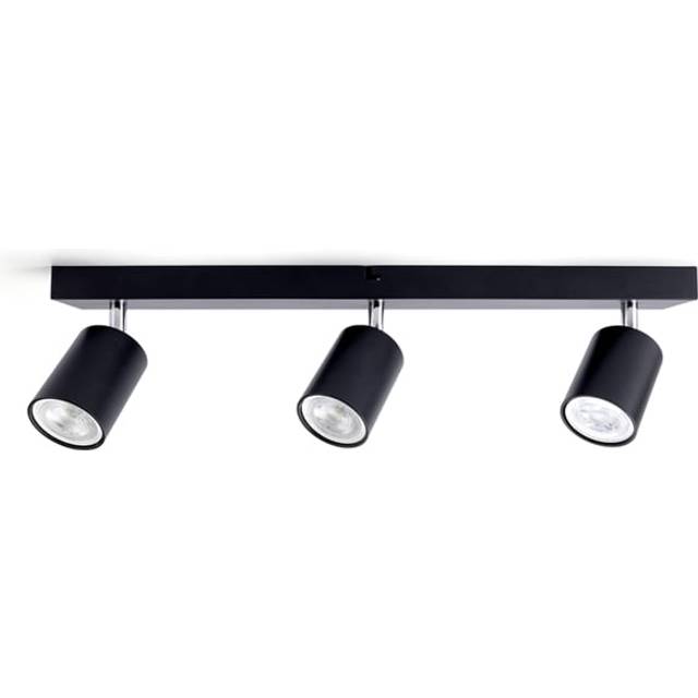 Integral Indoor 3 Way GU10 Bar Ceiling Spotlight Black