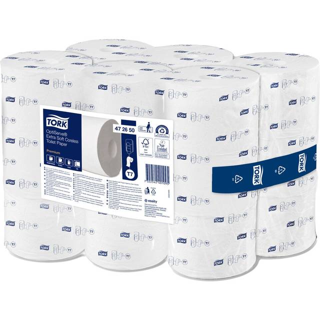 Tork OptiServe Toilet Paper Rolls 3 Ply Coreless 472650 18 Rolls of 550 Sheets